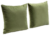 Set of (2) 16" Square Accent Pillows in Sage Green Velvet By Diamond Sofa